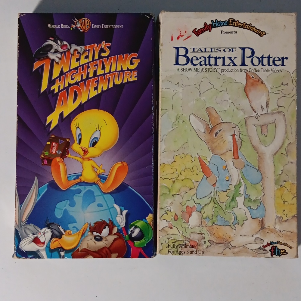 Vintage VHS Tweety's High-Flying Adventure and Tales Of Beatrix Potter
